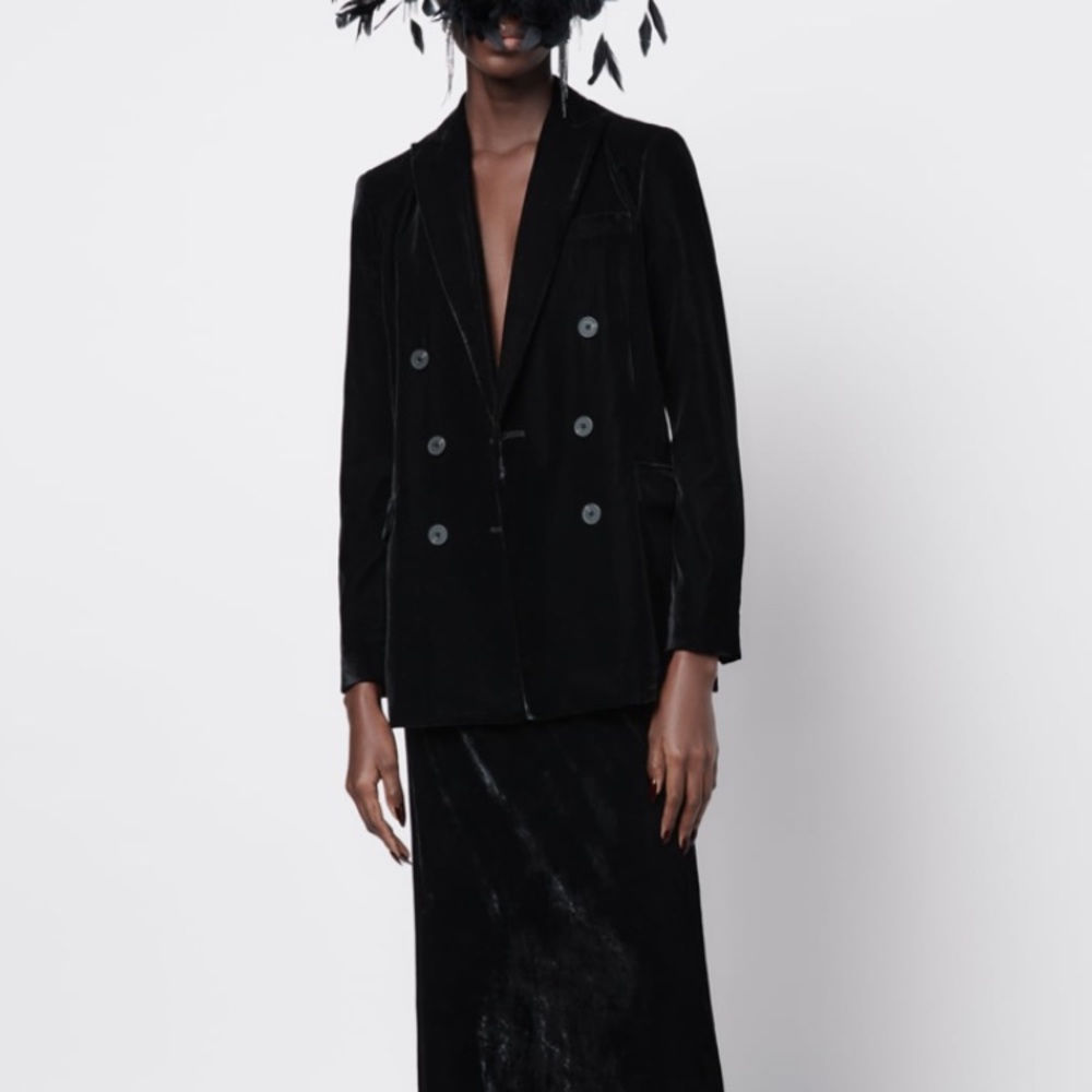 Zara long velvet skirt